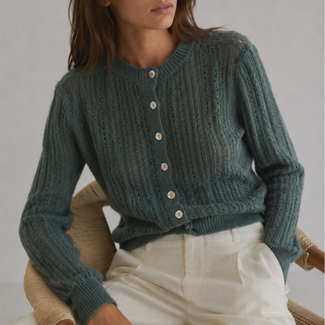 Madewell Nw803 Pointelle-Stitch Cardigan In Alpaca Blend Womens S